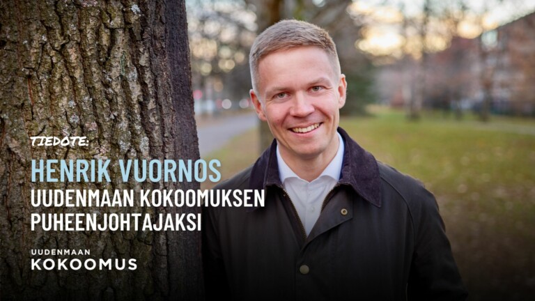 Henrik Vuornos Uudenmaan Kokoomuksen puheenjohtajaksi 