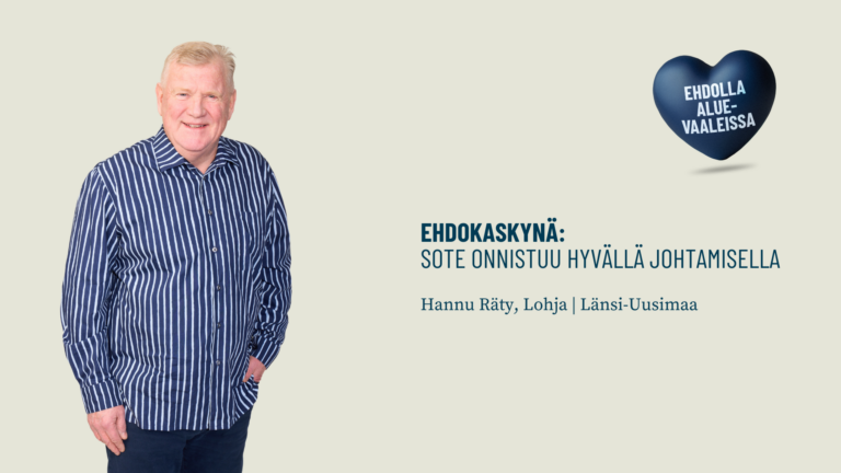 Ehdokaskynä: Sote onnistuu hyvällä johtamisella