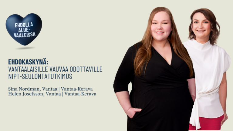 Ehdokaskynä: Vantaalaisille vauvaa odottaville NIPT-seulontatutkimus 