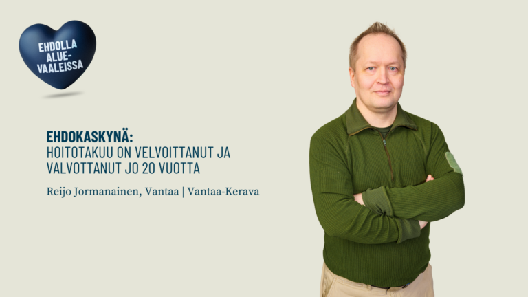 Ehdokaskynä: Hoitotakuu on velvoittanut ja valvottanut jo 20 vuotta 